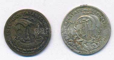 DN "Szent György" jelzetlen Ag és bronz emlékérem (21mm, 20mm) T:2- ph., fülnyom, 2