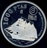 Spanyolország 1998. 1000P Ag "EXPO, hajó" T:PP Csak 50.000db!