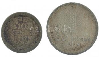 Hollandia 1917. 10c Ag + Törökország 1936. 25k Ag Kemal Atatürk T:3,2- Netherlands 1917. 10 Cents Ag + Turkey 1936. 25 Kurus Ag Kemal Atatürk C:XF,VF