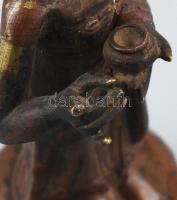 Kínai buddhista szerzetes, bronz figura / kis szobor, ujján kis sérüléssel, m: 10,5 cm