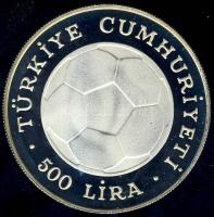 Törökország 1982. 500L Ag "Labdarúgó VB" T:PP Csak 12.000db!