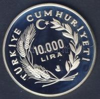 Törökország 1988. 10.000L Ag "Téli olimpia-medve az olimpiai lánggal" T:PP Csak 10.000db!