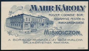 Mahr Károly fűszer-, csemege-, stb. nagykereskedése számolócédula