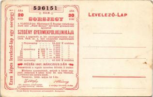 Karácsonyi üdvözlet, magyar művészlap. Hátoldalon sorsjegy / Hungarian art postcard with Christmas g...