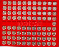 NSZK 1969-1990. 50Pf 4db-os teljes sorokban, összesen 89db klf forgalmi pénz (1990 + 1db A verdejellel-Berlin) T:1