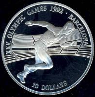 Cook-szigetek 1990. 10$ Ag "Olimpia-futás" T:PP