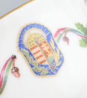 Zsolnay porcelán Vitézi Rend címeres mokkás csésze és alj, matricás, jelzett, kopásnyomokkal