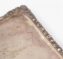 Ezüst (Ag) tálca. Koronás, A.A. monogrammal vésett, jelzett: 1836 antik bécsi fémjel, STM mester jeg...