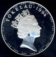 Tokelau-szigetek 1994. 5L Ag "Olimpiai játékok-szörf" T:PP