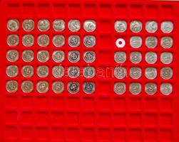 NSZK 1991-2001. 50Pf 5db-os teljes sorokban (1994-ből "D" verdejel hiányzik" összesen 49klf db forgalmi pénz T:1