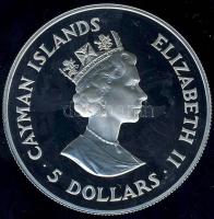 Kajmán-szigetek 1988. 5$ Ag "Olimpia-vitorlázás" T:PP Csak 20.000db!