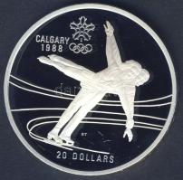 Kanada 1987. 20$ Ag "Téli olimpia-jégtánc" T:PP