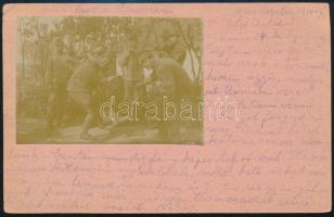 1916 Frontról hazaküldött levelezőlap vicces front fotóval
