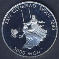 Dél-Korea 1987. 5000W Ag "Szöuli olimpia - lányok hintán" T:PP