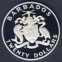 Barbados 1988. 20$ Ag "Olimpia-gátfutás" T:PP Csak 15.000db!