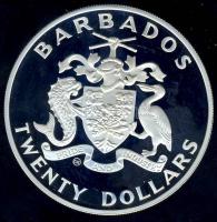 Barbados 1988. 20$ Ag "Olimpia-gátfutás" T:PP Csak 15.000db!