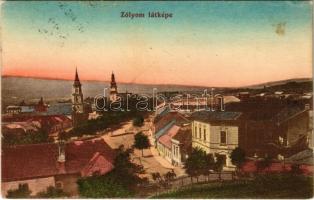 1912 Zólyom, Zvolen; látkép. Klein Ármin kiadása / general view (apró szakadás / tiny tear)