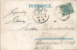 1901 Velvary, Stará fortna, Prazská brána, Skola, Kostel sv. Kateriny a soudní budova / castle, scho...