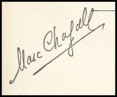 1967 Marc Chagall (1887-1985) festőművész autográf aláírása az általa tervezett üvegablakot ábrázoló bélyeget tartalmazó FDC-n / Autograph signature of Marc Chagall on FDC