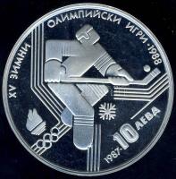 Bulgária 1987. 10L Ag "Téli olimpia-jégkorong" T:PP