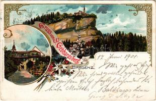 1897 (Vorläufer!) Sankt Gilgen. Ottmar Zieher Art Nouveau, floral, litho (EK)