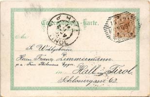 1897 (Vorläufer!) Ried im Innkreis, Marktplatz, K.k. Gymnasium, Rathaus, Kreisgerichts-Gebäude. Rege...