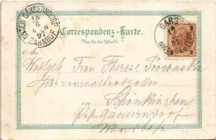 1897 (Vorläufer!) Rosenburg, Schlosshof Rosenburg, Rosenburg v. Osten u. Westen / castle, courtyard,...