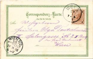 1898 (Vorläufer) Wels. Postgebäude, Totalansicht, Ringstrasse, Schloss Lichtenegg / post office, gen...