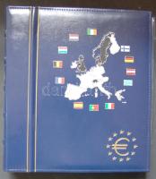 Euro-gyűjtemény 12 ország Euro forgalmi pénzei 1c-2€, vegyes évszámú komplett sorok, dekoratív Leuchtturm albumban!