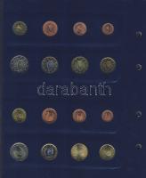 Euro-gyűjtemény 12 ország Euro forgalmi pénzei 1c-2€, vegyes évszámú komplett sorok, dekor...