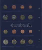 Euro-gyűjtemény 12 ország Euro forgalmi pénzei 1c-2€, vegyes évszámú komplett sorok, dekor...