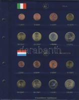 Euro-gyűjtemény 12 ország Euro forgalmi pénzei 1c-2€, vegyes évszámú komplett sorok, dekor...