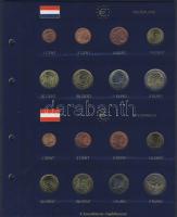 Euro-gyűjtemény 12 ország Euro forgalmi pénzei 1c-2€, vegyes évszámú komplett sorok, dekor...