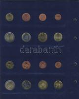 Euro-gyűjtemény 12 ország Euro forgalmi pénzei 1c-2€, vegyes évszámú komplett sorok, dekor...