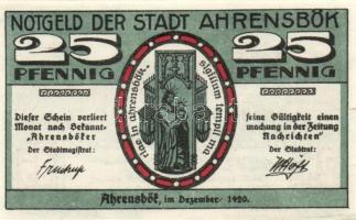 Német Birodalom / Weimari Köztársaság / Ahrensbök 1920. 25Pf + 50Pf + 100Pf 3klf db, teljes sor T:I