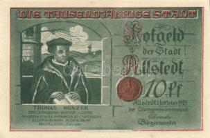 Német Birodalom / Weimari Köztársaság / Alstedt 1921. 10Pf + 25Pf + 50Pf(6x) összesen 8klf db, teljes sor T:I