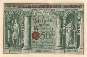 Német Birodalom / Weimari Köztársaság / Alstedt 1921. 10Pf + 25Pf + 50Pf(6x) összesen 8klf db, telje...