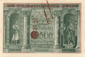 Német Birodalom / Weimari Köztársaság / Alstedt 1921. 10Pf + 25Pf + 50Pf(6x) összesen 8klf db, telje...