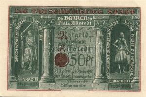 Német Birodalom / Weimari Köztársaság / Alstedt 1921. 10Pf + 25Pf + 50Pf(6x) összesen 8klf db, telje...