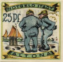 Német Birodalom / Weimari Köztársaság / Altona 1921. 25Pf(2x) + 50Pf(2x) + 75Pf(2x) összesen 6klf db, teljes sor T:I