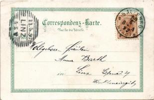 1897 (Vorläufer!) Salzburg, Gruss aus der Stiftskellerei. Haydn Stübel. Regel & Krug Art Nouveau...