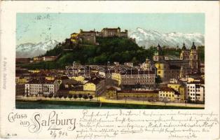1902 Salzburg, general view. G. Baldi Art Nouveau, litho (EK)