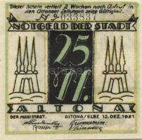Német Birodalom / Weimari Köztársaság / Altona 1921. 25Pf(2x) + 50Pf(2x) + 75Pf(2x) összesen 6klf db...