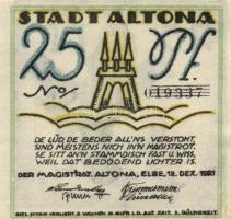 Német Birodalom / Weimari Köztársaság / Altona 1921. 25Pf(2x) + 50Pf(2x) + 75Pf(2x) összesen 6klf db...