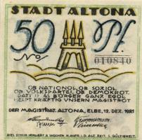 Német Birodalom / Weimari Köztársaság / Altona 1921. 25Pf(2x) + 50Pf(2x) + 75Pf(2x) összesen 6klf db...