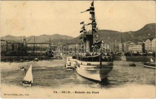 1910 Nice, Nizza; Entrée du Port / port, steamship (EK)