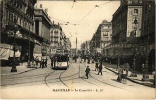 Marseille, La Cannebiere / street view, tram, café (EK)