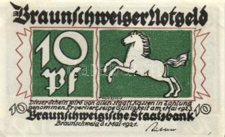 Német Birodalom / Weimari Köztársaság / Braunschweig 1921. 10Pf + 25Pf + 50Pf + 75Pf 4klf db, teljes sor T:I