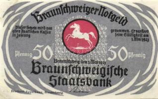 Német Birodalom / Weimari Köztársaság / Braunschweig 1921. 10Pf + 25Pf + 50Pf + 75Pf 4klf db, teljes...