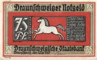 Német Birodalom / Weimari Köztársaság / Braunschweig 1921. 10Pf + 25Pf + 50Pf + 75Pf 4klf db, teljes...